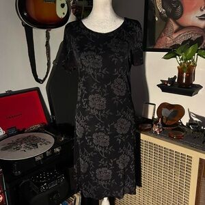 Vintage Black Floral Dress
